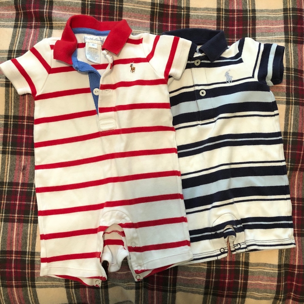 Ralph Lauren polo onesies boys striped